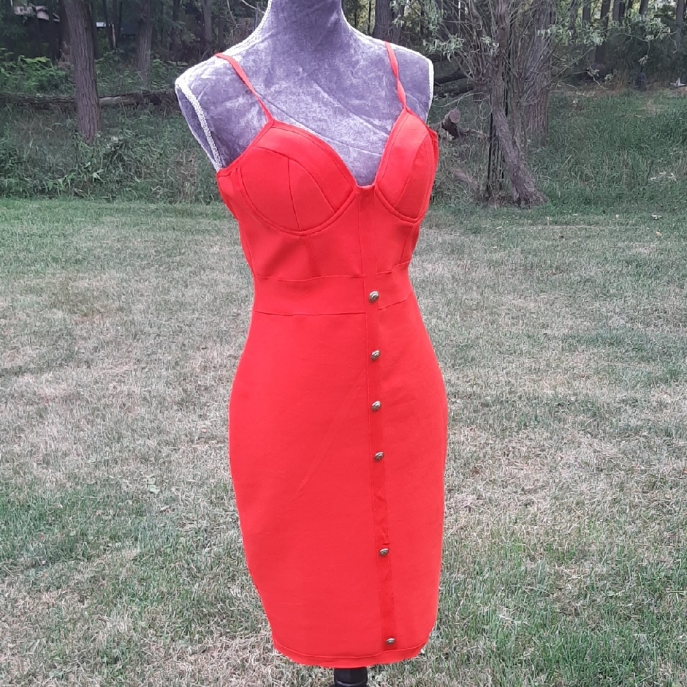 FashionNova💋Bandage Dress Vibrant Red❤Size L